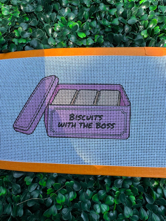 Biscuits with the Boss Needlepoint Canvas