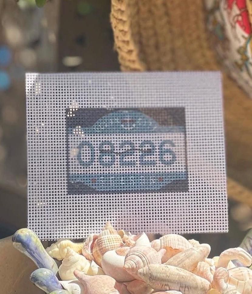 NJ Beach Tag Needlepoint Canvas  |  Ocean City