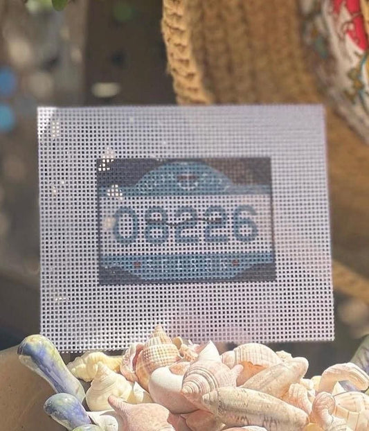 NJ Beach Tag Needlepoint Canvas  |  Ocean City