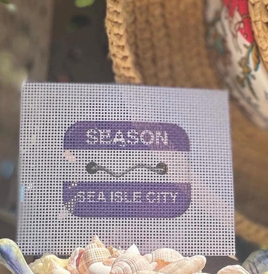 NJ Beach Tag Needlepoint Canvas  |  Sea Isle