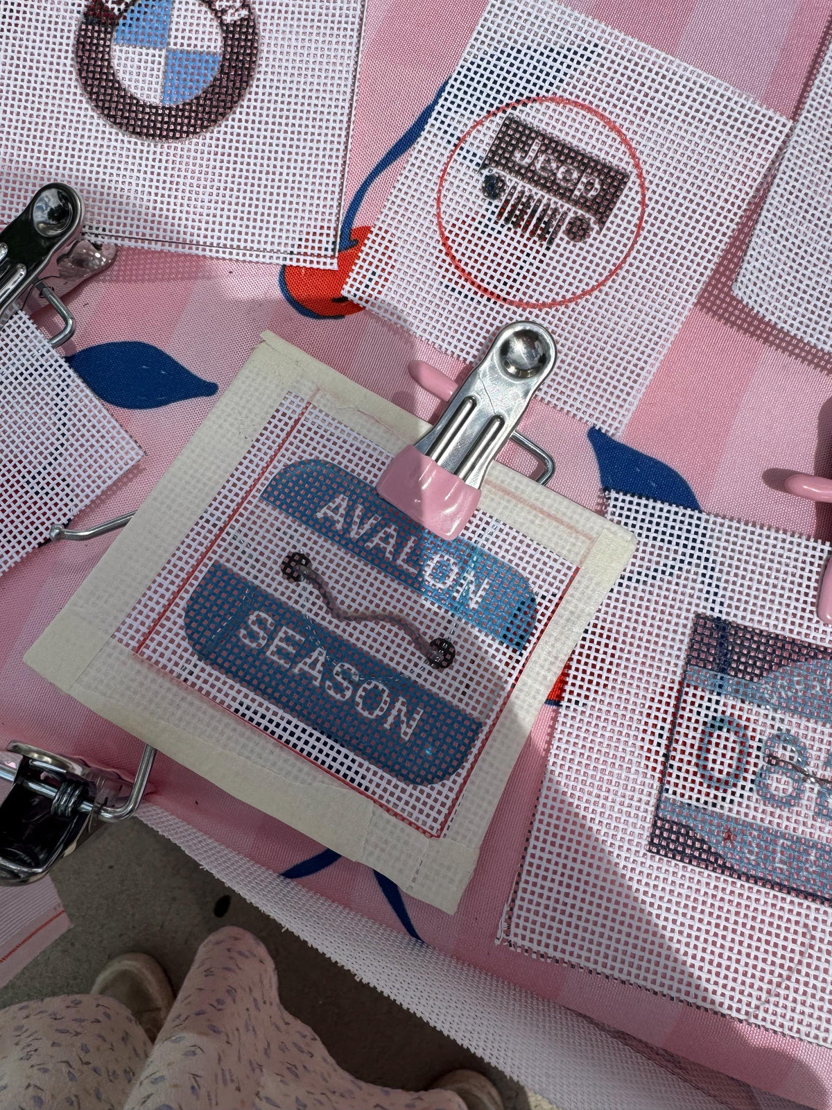 NJ Beach Tag Needlepoint Canvas  |  Avalon