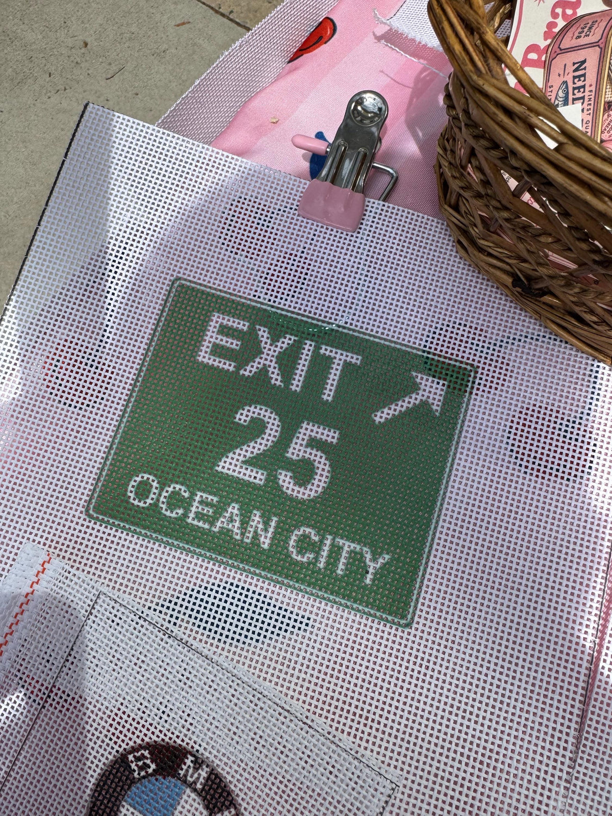 Ocean City Exit 25 Needlepoint Canvas