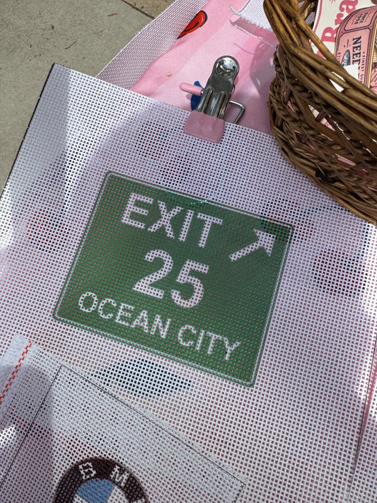 Ocean City Exit 25 Needlepoint Canvas