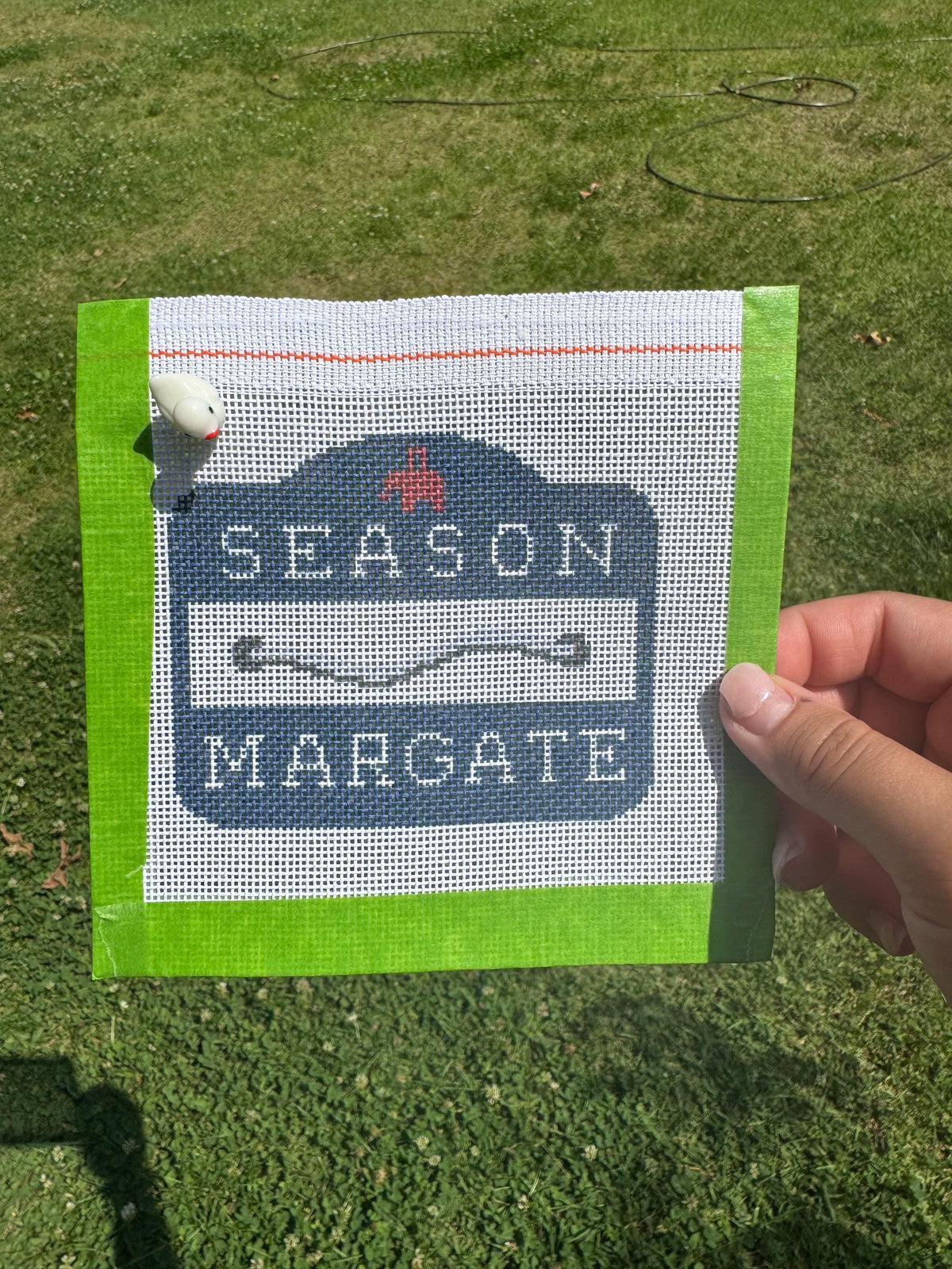 NJ Beach Tag Needlepoint Canvas  |  Margate