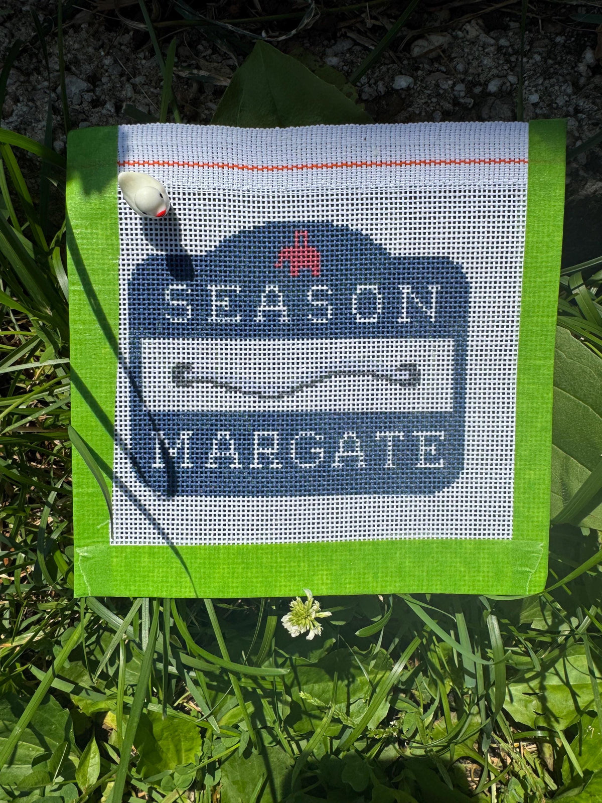 NJ Beach Tag Needlepoint Canvas  |  Margate