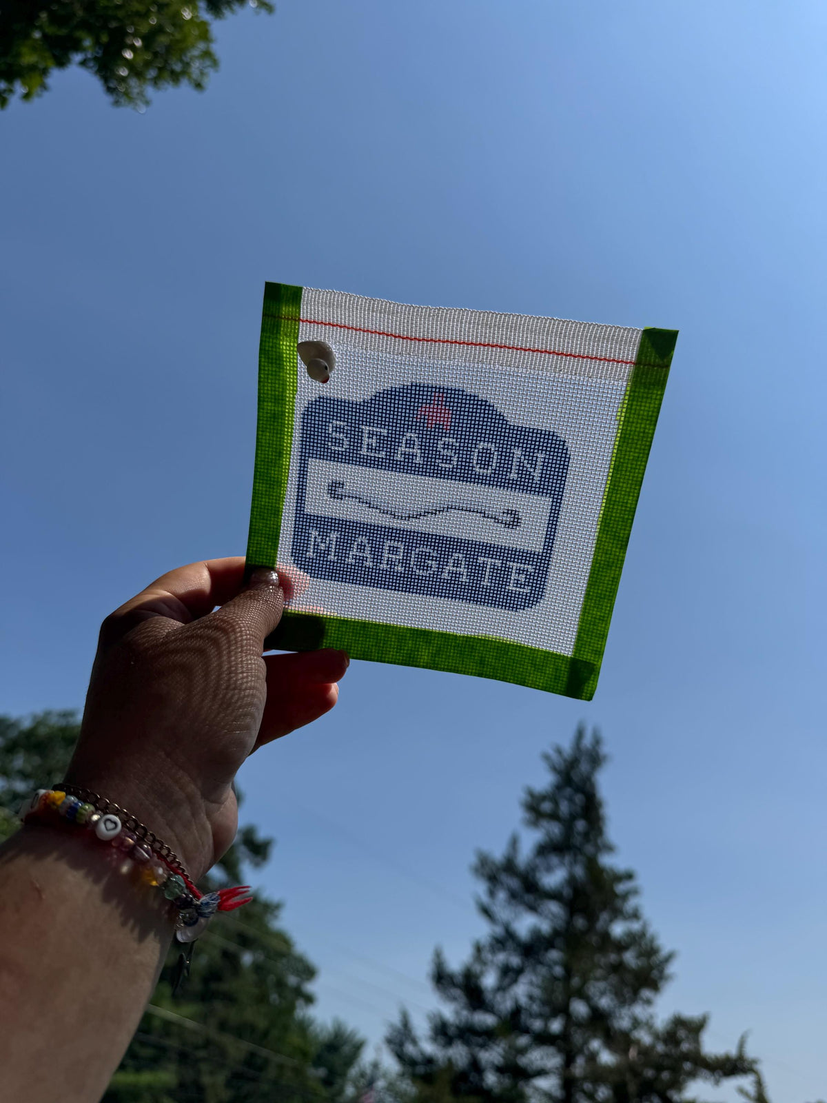 NJ Beach Tag Needlepoint Canvas  |  Margate