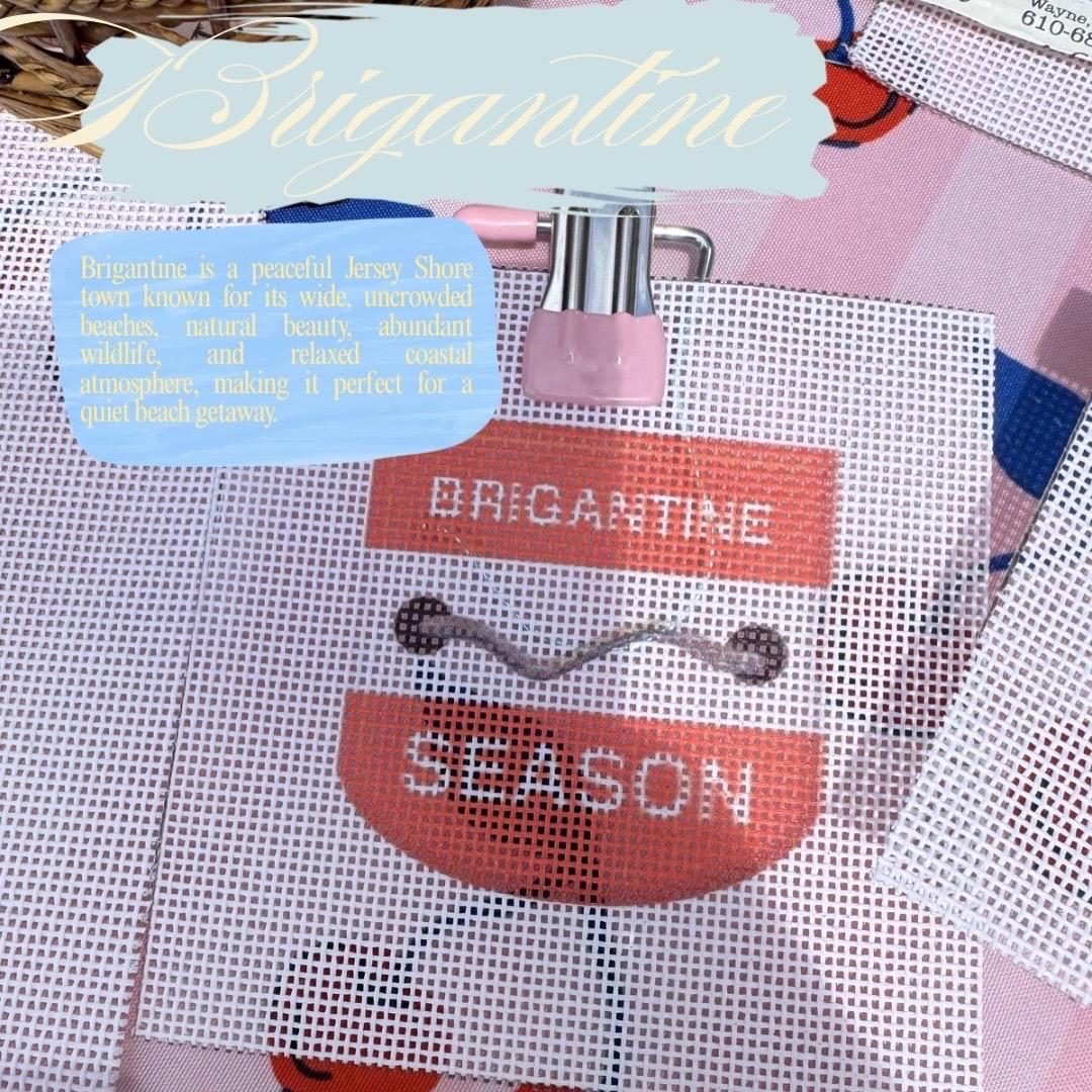 NJ Beach Tag Needlepoint Canvas  |  Brigantine