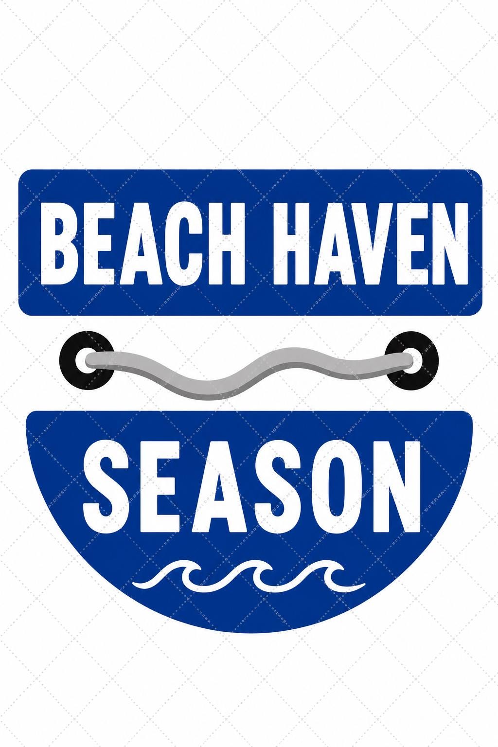 Beach Haven Season Beach Tag Needlepoint Canvas | Jersey Shore | Needlepoint Canvas