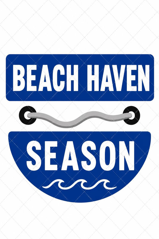 Beach Haven Season Beach Tag Needlepoint Canvas | Jersey Shore | Needlepoint Canvas