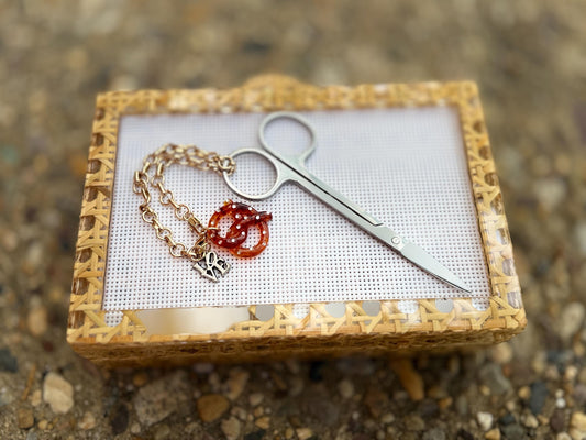 Philly scissor fob and scissors for needlepoint